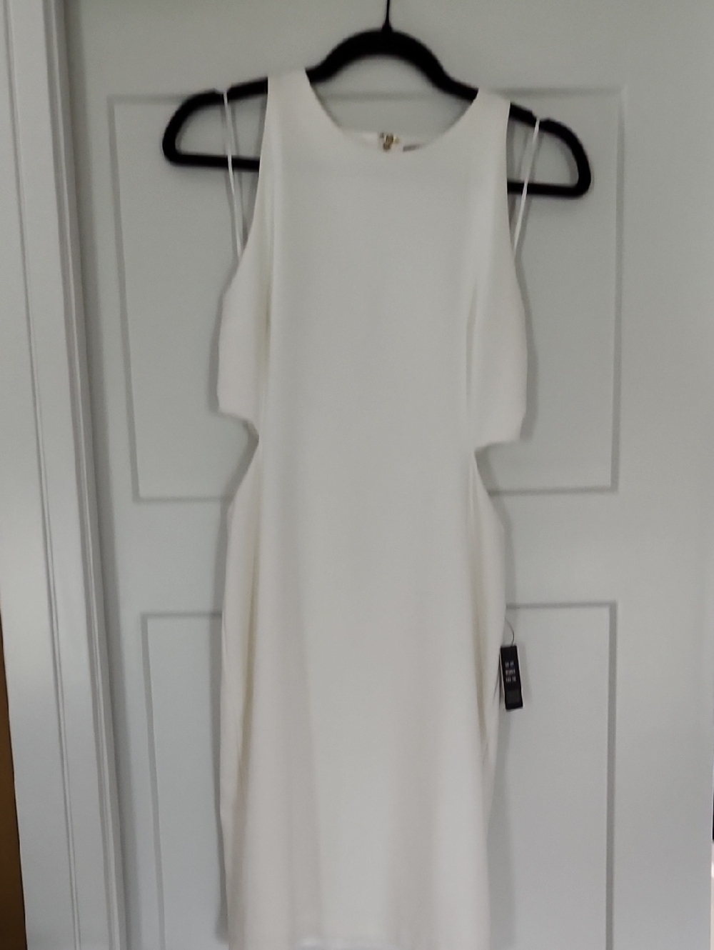 Express White Cold-Shoulder Midi Dress